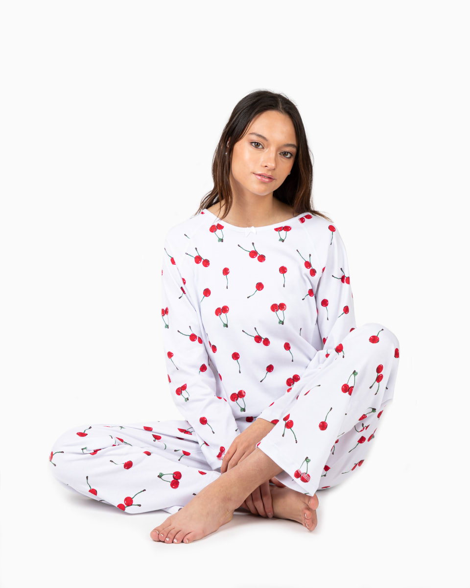 PIJAMA ALGODON MUJER 2/PZAS. CEREZAS6