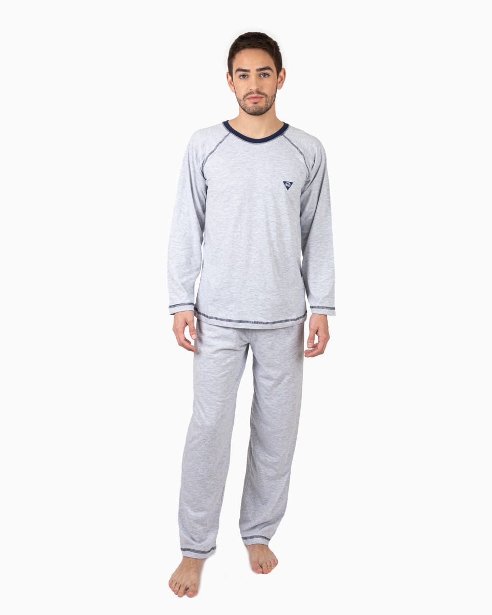 PIJAMA ALGODÓN GRIS1