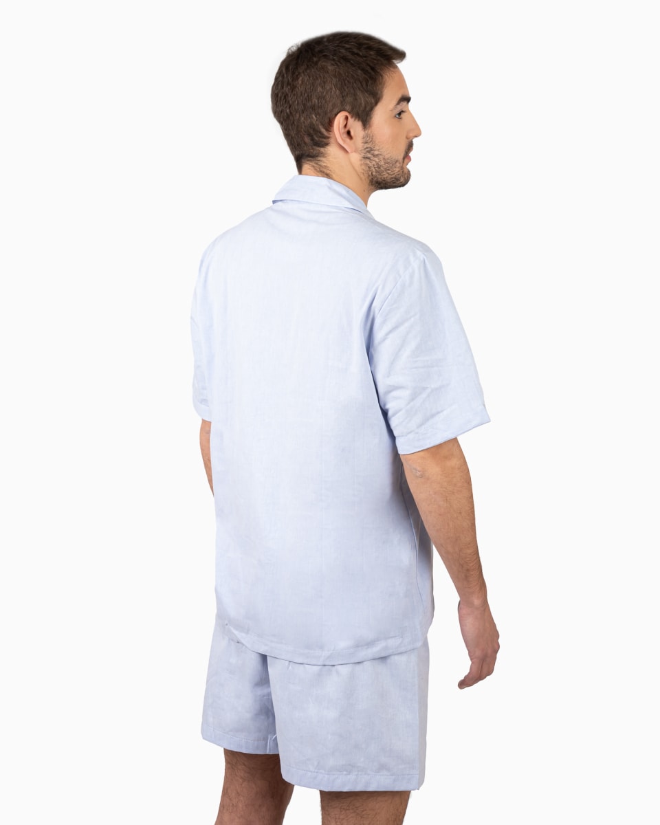 PIJAMA CORTO CLASICO OXFORD3
