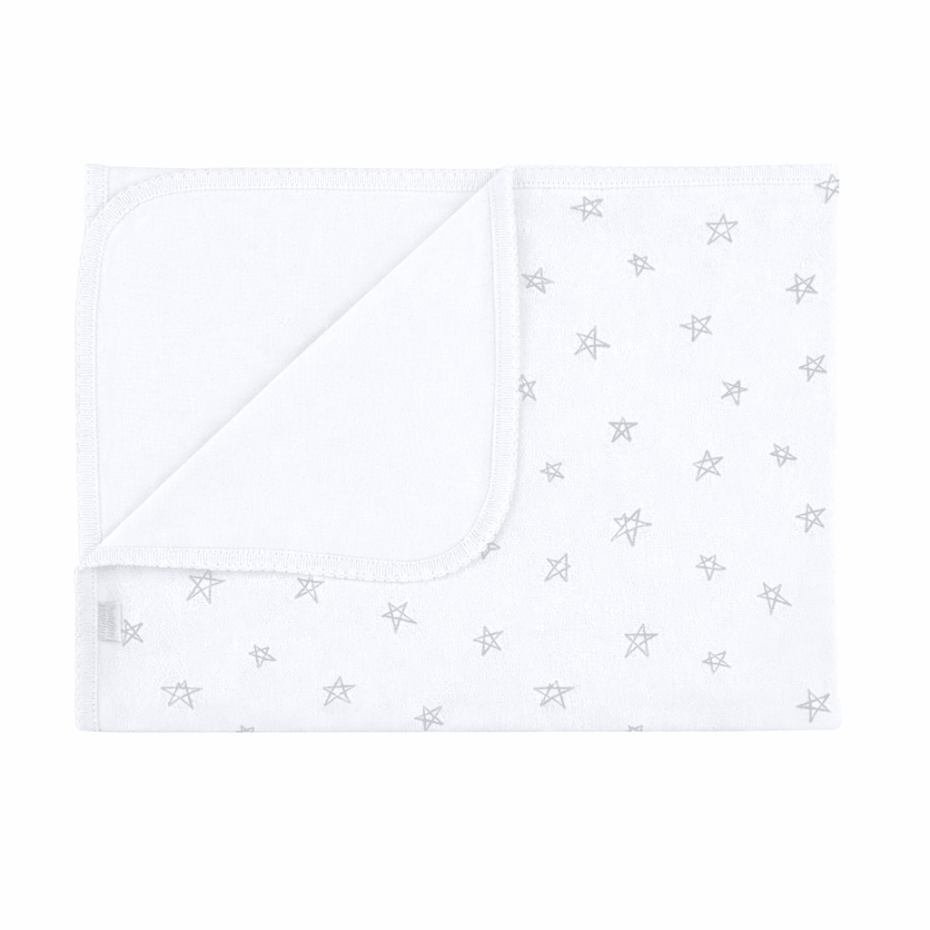 MANTILLA ALGODON BEBE ESTRELLAS GRISES1