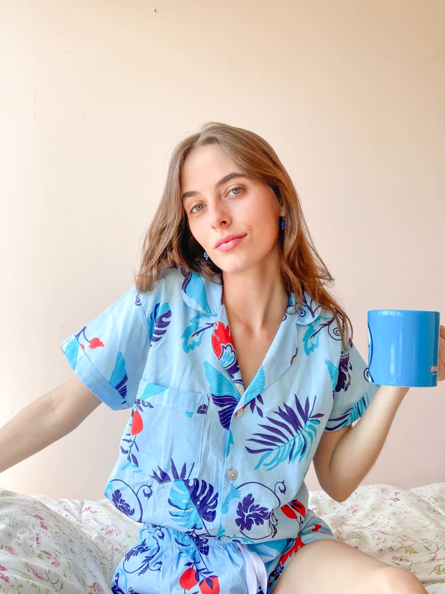 PIJAMA CORTO CLASICO MUJER PAVO REAL1