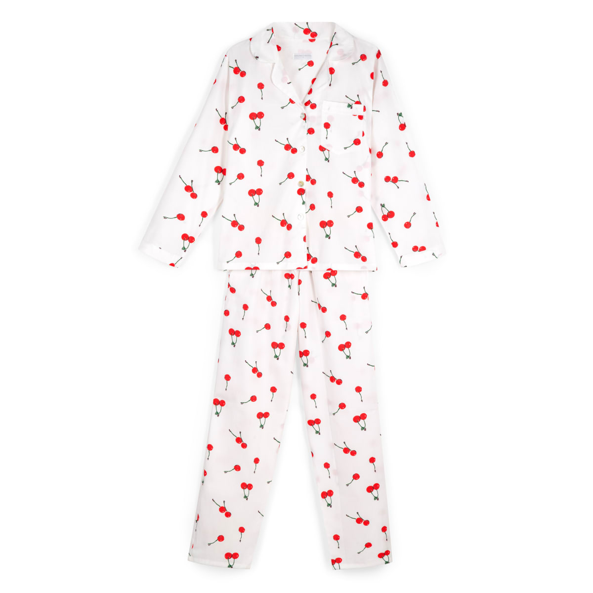 PIJAMA CLÁSICO ABOTONADO CEREZAS2