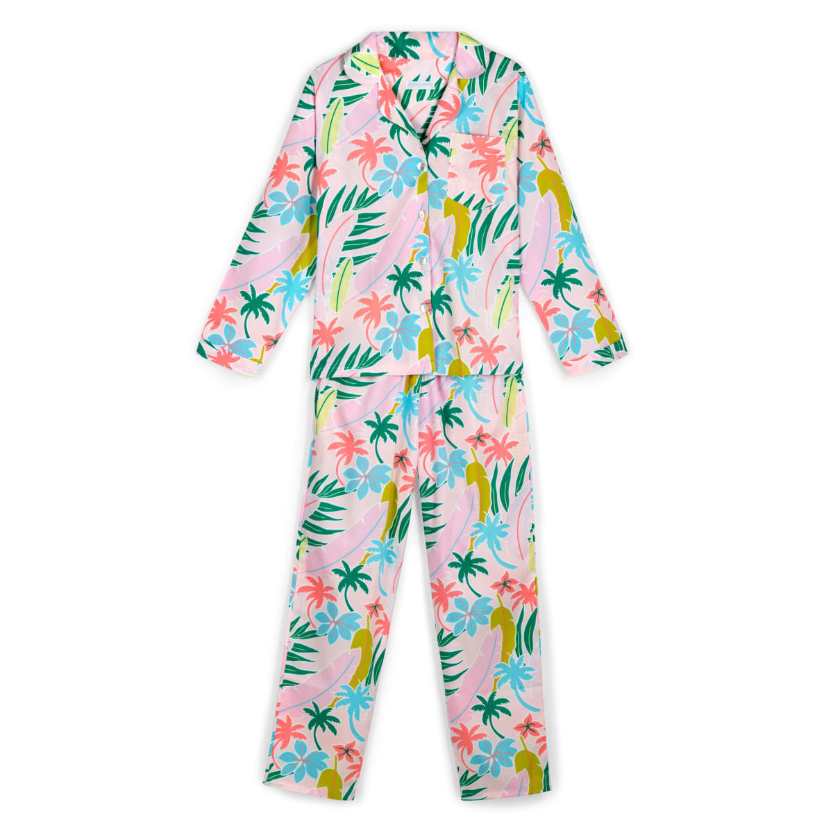 PIJAMA CLÁSICO ABOTONADO PALMERAS1
