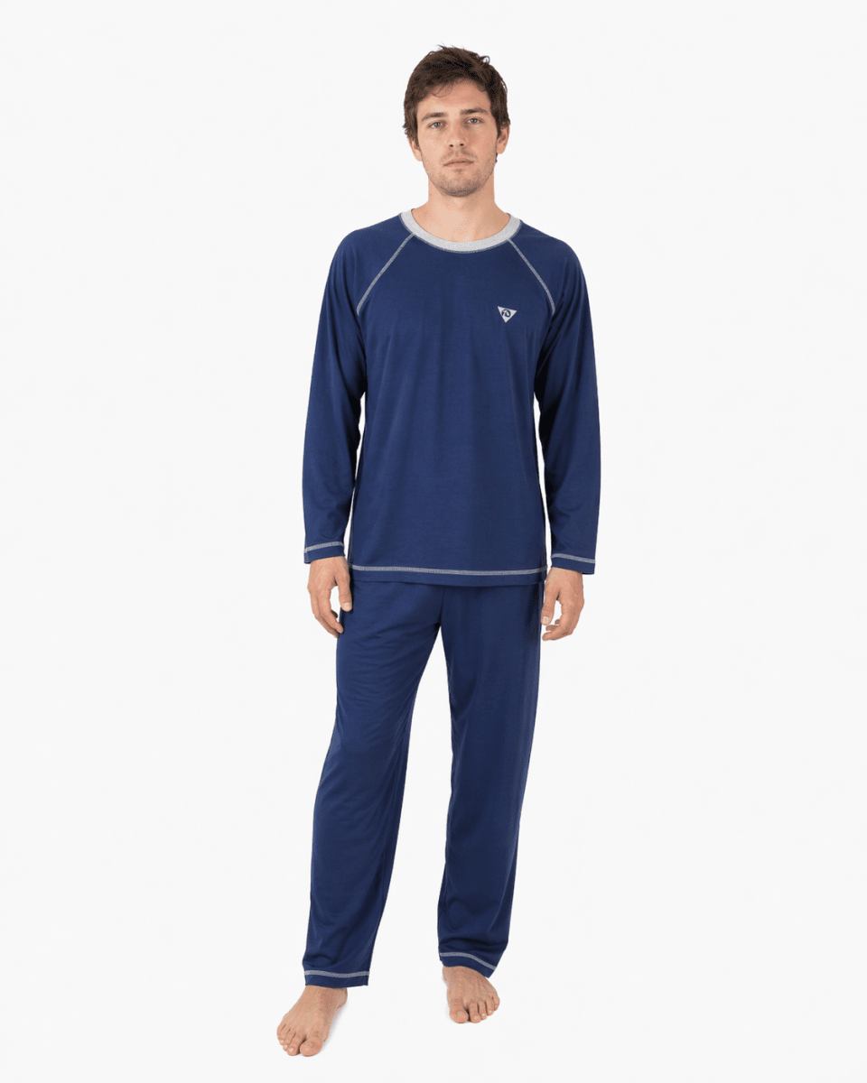 PIJAMA ALGODÓN AZUL MARINO1