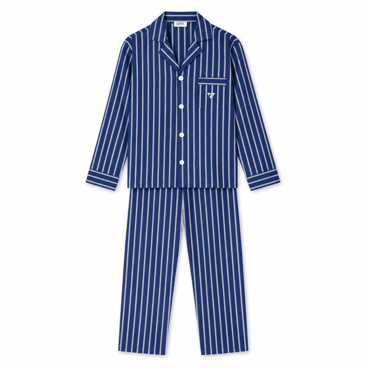 PIJAMA LARGO HOMBRE LISTADO AZUL1