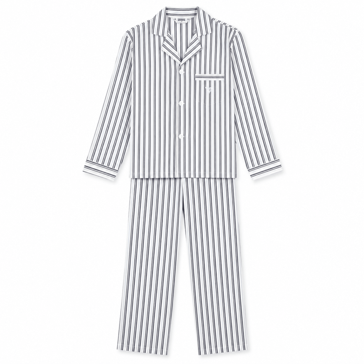 PIJAMA ABOTONADO LISTADO GRIS1