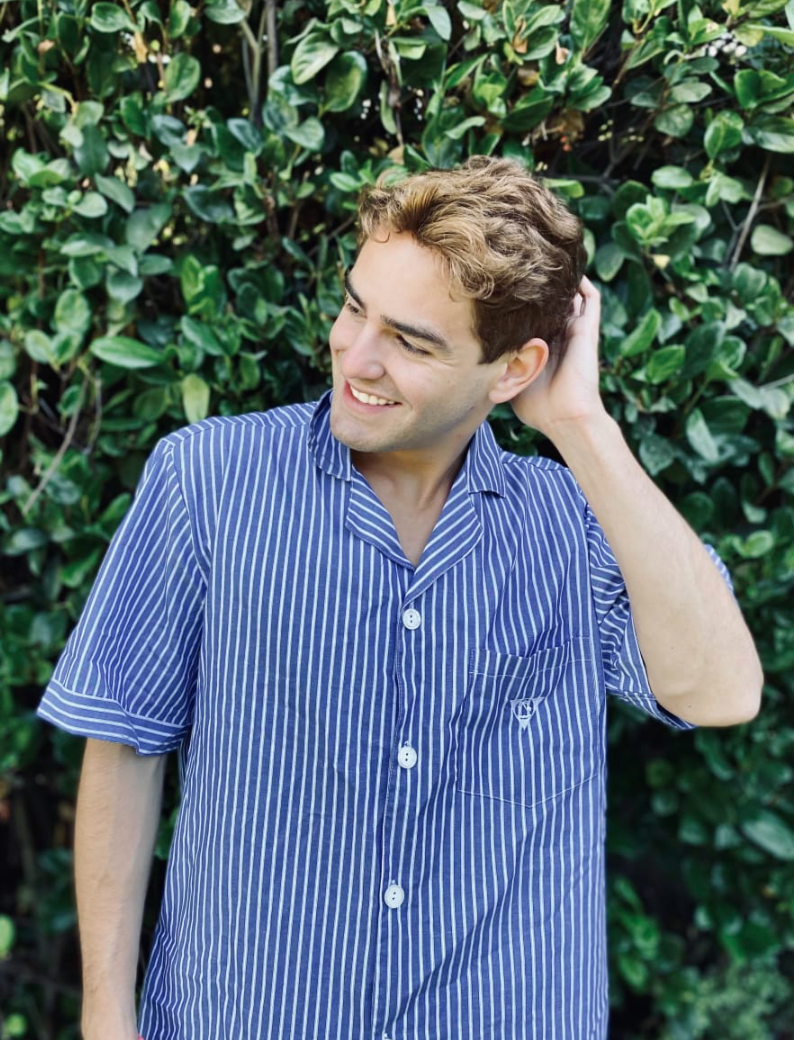 PIJAMA CORTO CLASICO LISTADO AZUL1