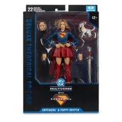 Figura Articulable Deluxe Supergirl 18Cm y Baby Krypto DC Universe