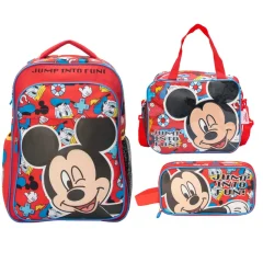 Set Mochila Lonchera Cartuchera Mickey Colección H