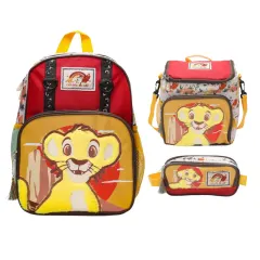 Set Mochila Lonchera Cartuchera Rey Leon escolar Nido Colección B