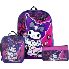 Set Scool Ranger Mochila Lonchera Cartuchera Kuromi 3D