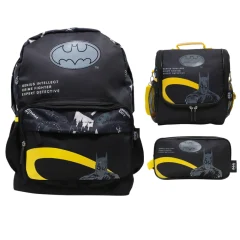 Set Mochila Lonchera y Cartuchera Batman Premium Teens