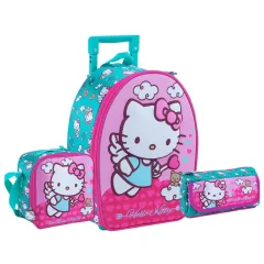 Set Scool Ranger Maleta Lonchera Cartuchera Hello Kitty 3D