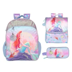 Set de Mochila Lonchera Cartuchera La Sirenita Ariel