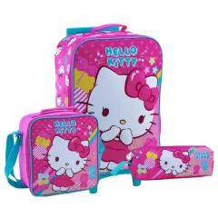 Set Scool Kombat Maleta Lonchera Cartuchera Hello Kitty 3D