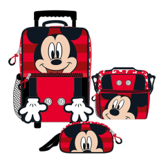 Set Maleta Lonchera Cartuchera Mickey Premium Oficio