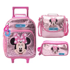 Set Maleta Lonchera Cartuchera Minnie Primium Oficio
