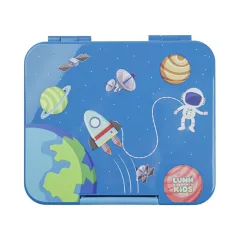 Lonchera Tipo Bento Azul Diseño Espacial con 4 Divisiones – Escolar Libre BPA