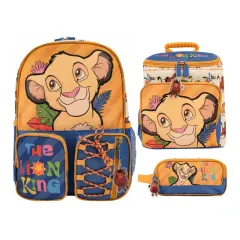 Set de Mini-Mochila Lonchera Cartuchera Nido Rey Leon Colección B