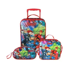 Set Maleta Lonchera Cartuchera Avengers Eco Rojo