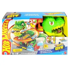 Hot Wheels City T-Rex Vs Estación De Bomberos