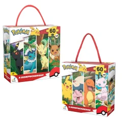 Novelty Rompecabeza De Pokemon 4 En 1 Surtido