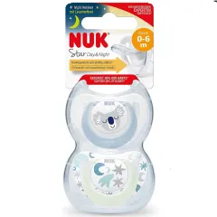 Nuk Chupón Star Día y Noche 0-6 meses Niño