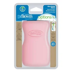 Funda para Biberón de Vidrio Option+ Boca Ancha 9 oz Rosada Dr Brown's