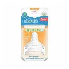 Tetina de silicona Options+ Nivel 1 x2 und Boca Ancha Dr Brown's