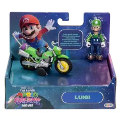 The Super Mario Galaxy Movie - Figura Luigi Con Motocicleta PullBack
