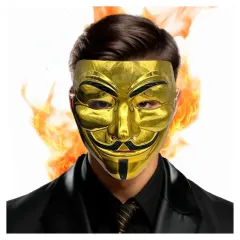 Máscara Anonymos V de Venganza Disfraz Halloween Dorado