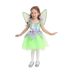 Disfraz de Hada Verde con Alas Talla Unica
