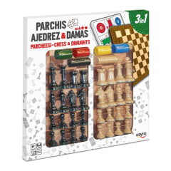 Juego de Mesa en Tablero Ludo, Aledrez y Damas 40x40 - Cayro