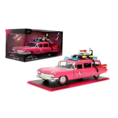 Jada Toys Pink Slips 1:24 Cazafantasmas Ecto-1 Modelo de metal fundido a presión (Rosa)