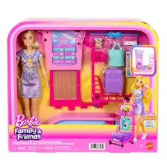 Barbie 'Malibú' Family & Friends Muñeca Set De Viaje, Conjunto De Recogida De Equipaje Y Accesorios