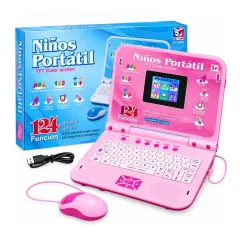 Laptop Portátil Educativa Infantil Niñas 124 Funciones - Color Rosa