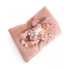 Muñeca Bebé Reborn Berjuan 50 cm Interactiva con Mecanismo de Besitos
