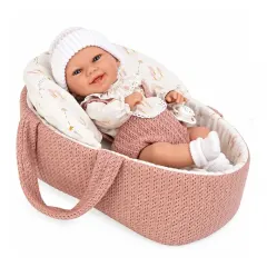 Muñeca Elegance de 33Cm Babyto con Ropita Rosa y Canasta