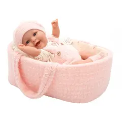 Muñeca Elegance Gadi 33 cm Rosa con Capazo y Chupete