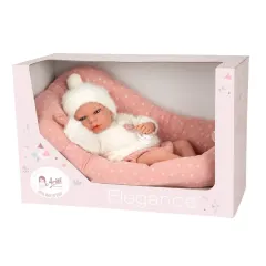 Muñeca Arias de Peso Elegance Andie Rosa 40 cm - Con Cojín y Chupete