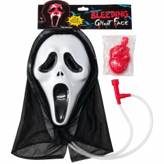 Mascara De Ghost Face Haloween Con Efecto De Sangre