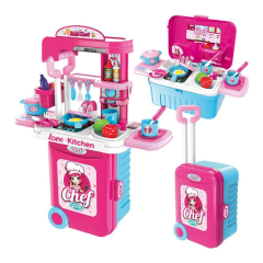 Set de Cocina de Juguete con Luz y Sonido 3 en 1 Rosada