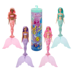 Muñeca Barbie Color Reveal Sirena Sorpresa Con 6 Accesorios