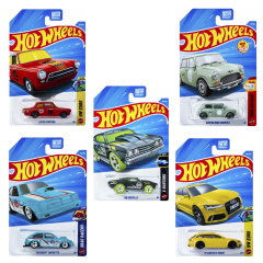 Hot Wheels Vintage & Performance Pack 5 - Lotus -Mini Cooper - 76 Chevy - 68 Chevelle - 17 Audi