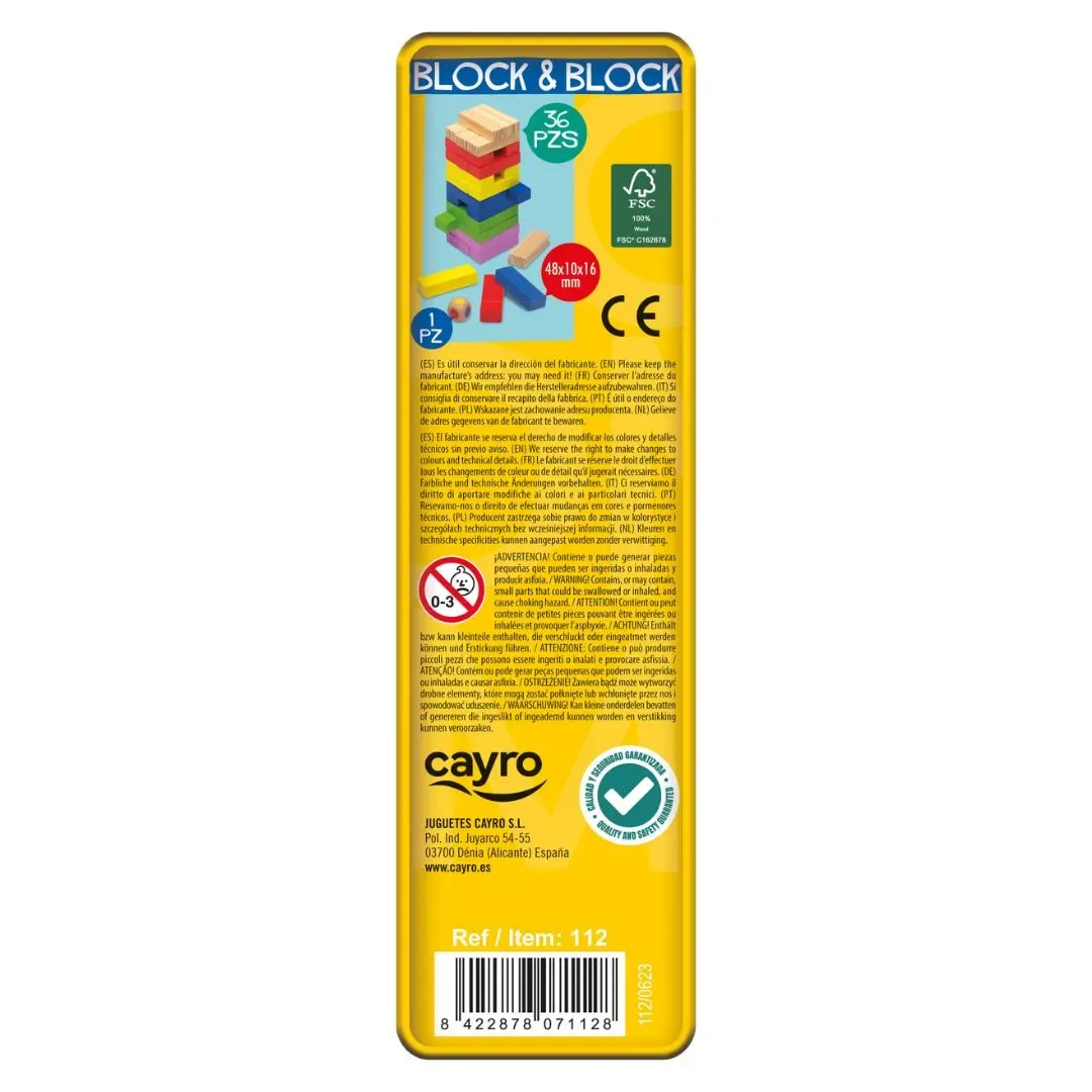 Juego Block & Block de Madera en Caja de Metal - Cayro2