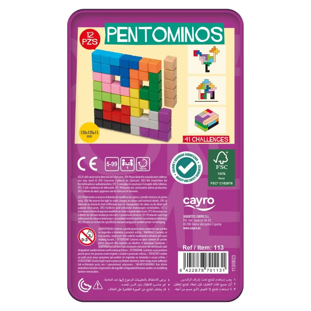 Juego de Mesa Pentominos en Caja de Metal - Cayro2