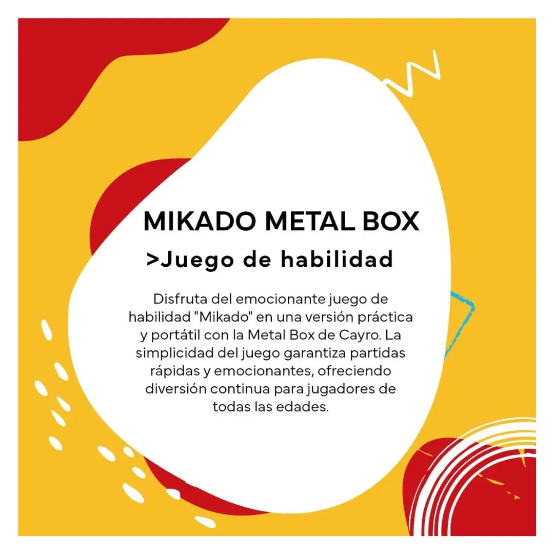 Juego de Mesa Mikado Palitos de Madera en Caja de Metal de Destreza y Precisión -Cayro3