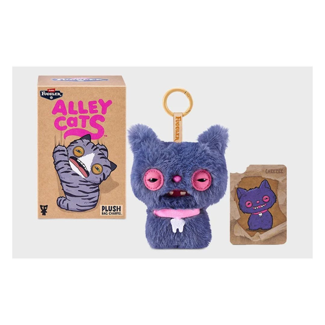 Llavero de peluche sorpresa de Fuggler Alley Cats de 12cm Surtido3
