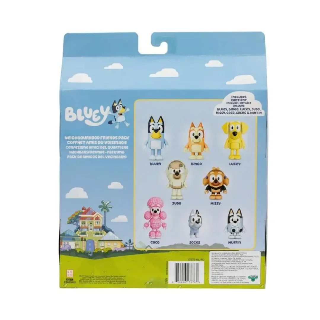 Pack 8 Figuras Bluey Amigos De Vecindario3