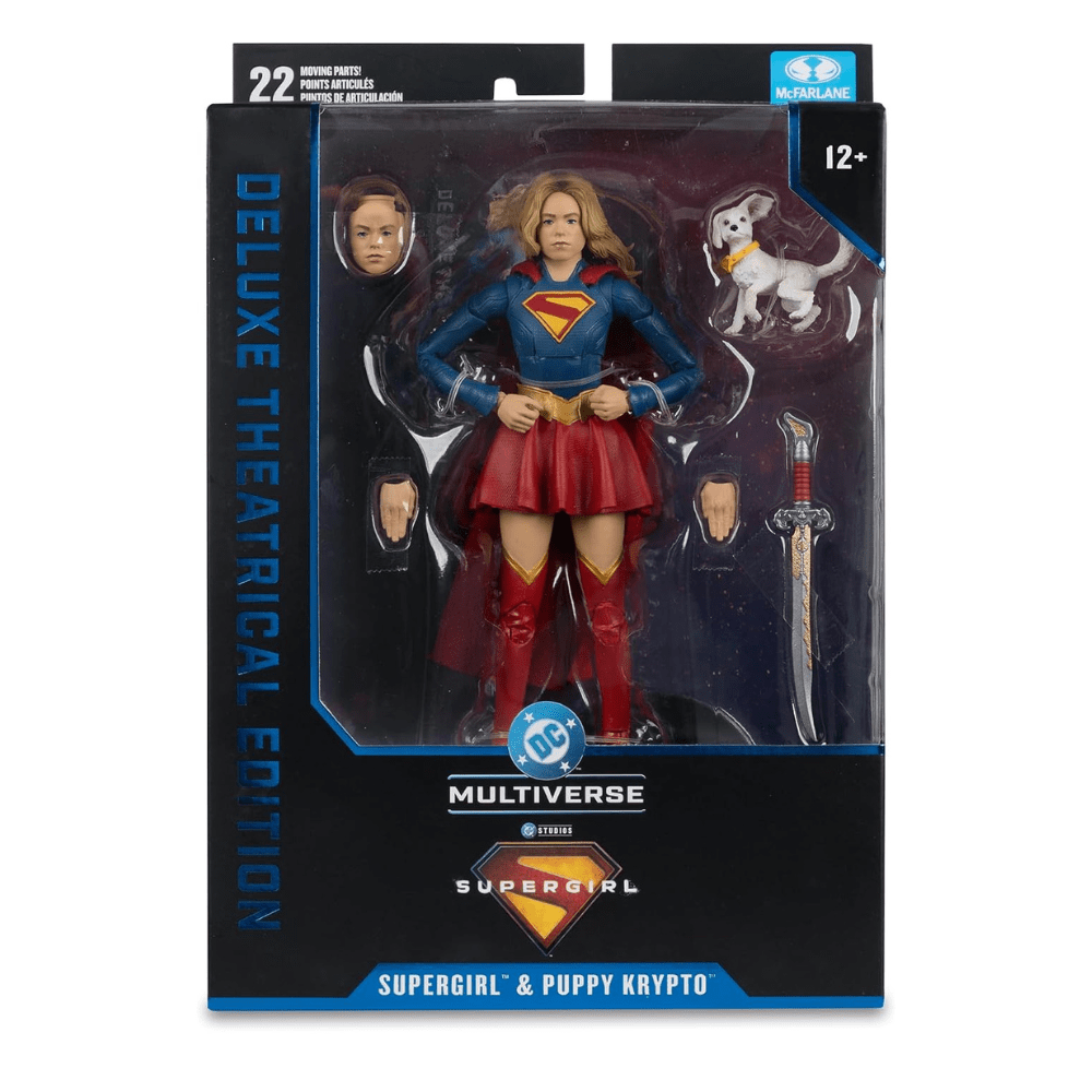 Figura Articulable Deluxe Supergirl 18Cm y Baby Krypto DC Universe1